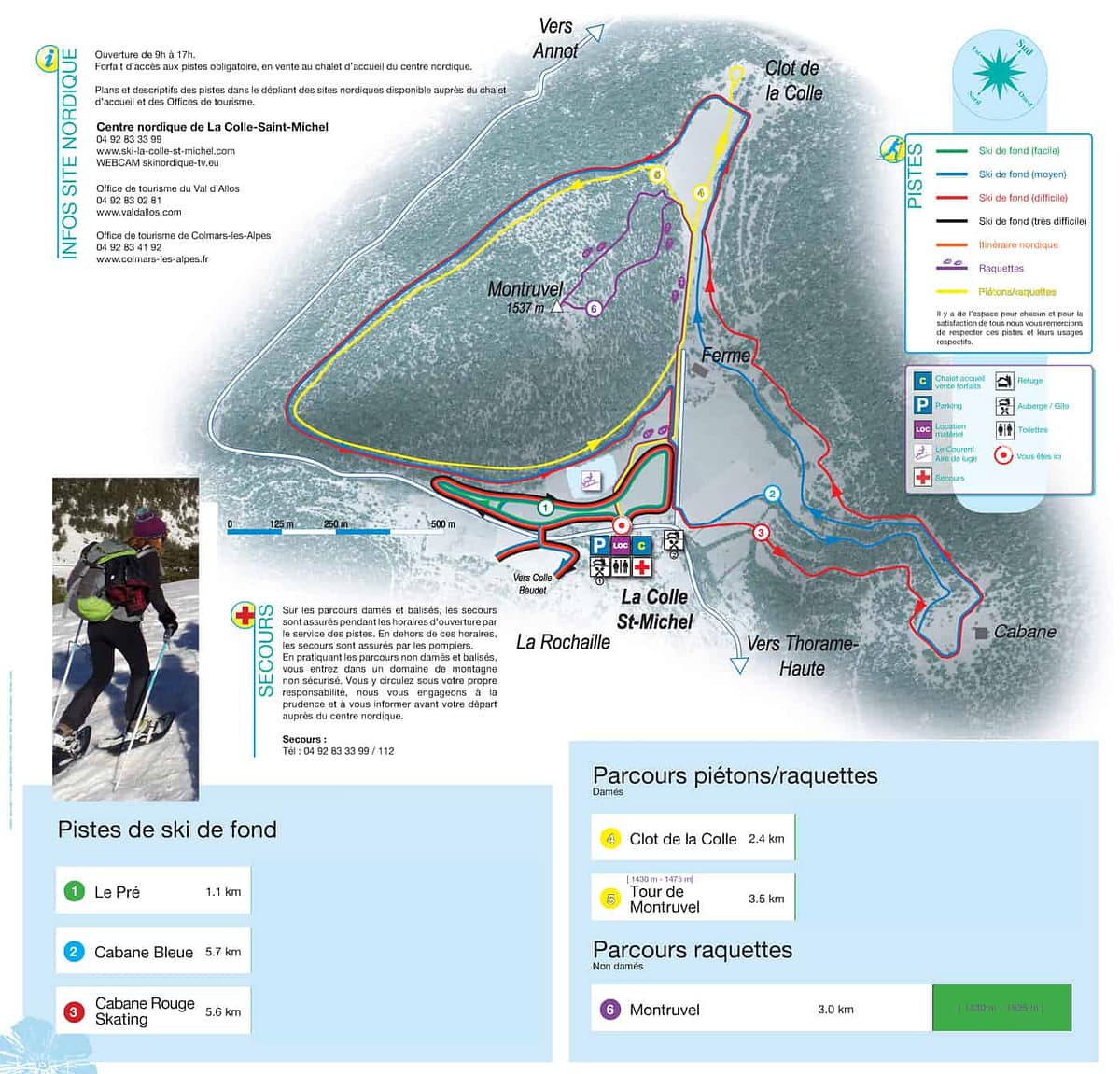 Ski de fond La Colle St Michel - Plan des pistes